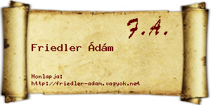 Friedler Ádám névjegykártya